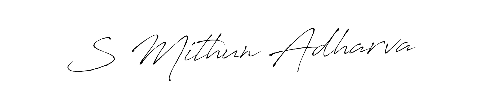 Also we have S Mithun Adharva name is the best signature style. Create professional handwritten signature collection using Antro_Vectra autograph style. S Mithun Adharva signature style 6 images and pictures png
