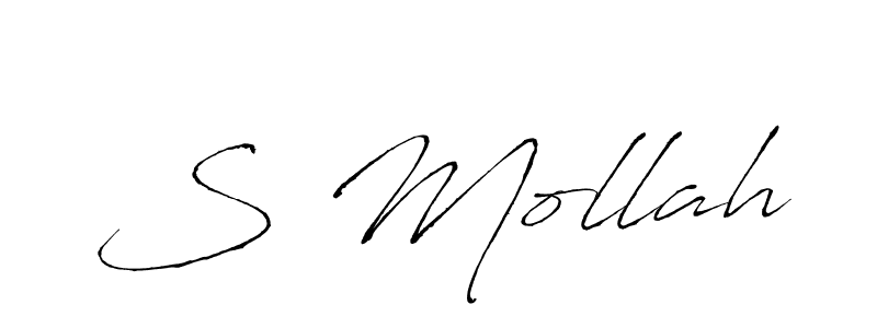 Make a beautiful signature design for name S Mollah. With this signature (Antro_Vectra) style, you can create a handwritten signature for free. S Mollah signature style 6 images and pictures png