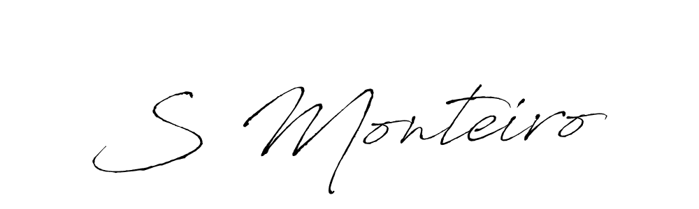 S Monteiro stylish signature style. Best Handwritten Sign (Antro_Vectra) for my name. Handwritten Signature Collection Ideas for my name S Monteiro. S Monteiro signature style 6 images and pictures png