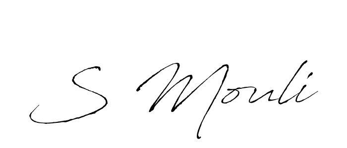 The best way (Antro_Vectra) to make a short signature is to pick only two or three words in your name. The name S Mouli include a total of six letters. For converting this name. S Mouli signature style 6 images and pictures png