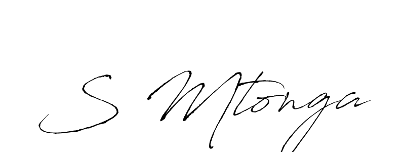 How to make S Mtonga name signature. Use Antro_Vectra style for creating short signs online. This is the latest handwritten sign. S Mtonga signature style 6 images and pictures png