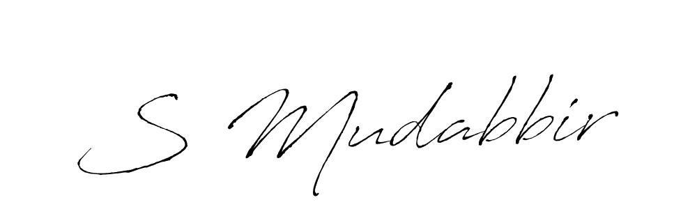 How to make S Mudabbir name signature. Use Antro_Vectra style for creating short signs online. This is the latest handwritten sign. S Mudabbir signature style 6 images and pictures png