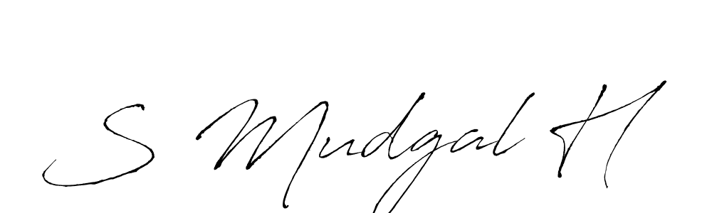 if you are searching for the best signature style for your name S Mudgal H. so please give up your signature search. here we have designed multiple signature styles  using Antro_Vectra. S Mudgal H signature style 6 images and pictures png