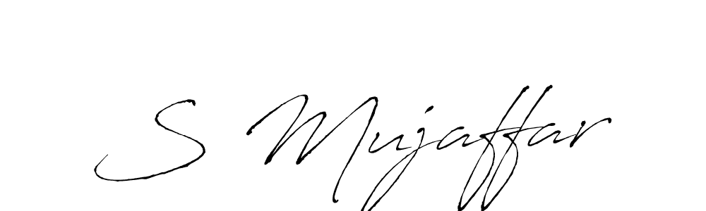 if you are searching for the best signature style for your name S Mujaffar. so please give up your signature search. here we have designed multiple signature styles  using Antro_Vectra. S Mujaffar signature style 6 images and pictures png