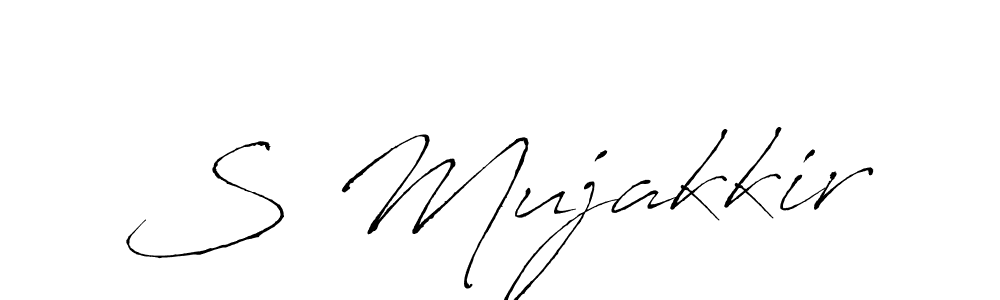 S Mujakkir stylish signature style. Best Handwritten Sign (Antro_Vectra) for my name. Handwritten Signature Collection Ideas for my name S Mujakkir. S Mujakkir signature style 6 images and pictures png