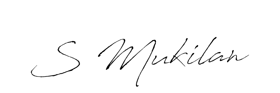 How to make S Mukilan name signature. Use Antro_Vectra style for creating short signs online. This is the latest handwritten sign. S Mukilan signature style 6 images and pictures png