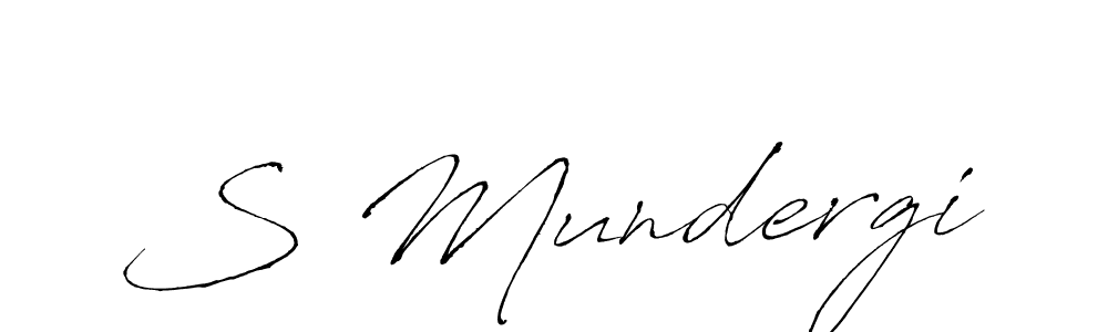 Create a beautiful signature design for name S Mundergi. With this signature (Antro_Vectra) fonts, you can make a handwritten signature for free. S Mundergi signature style 6 images and pictures png