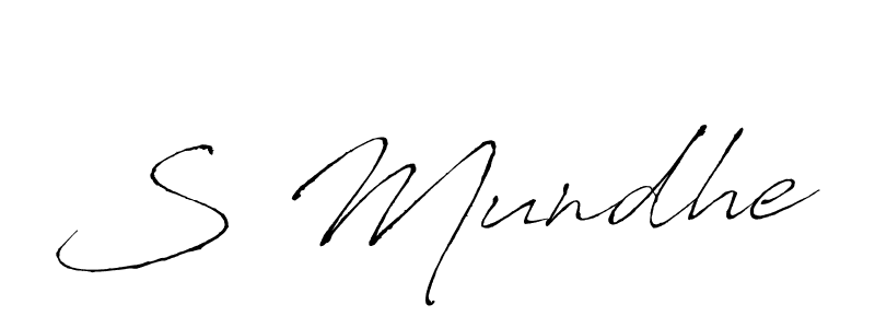 Use a signature maker to create a handwritten signature online. With this signature software, you can design (Antro_Vectra) your own signature for name S Mundhe. S Mundhe signature style 6 images and pictures png