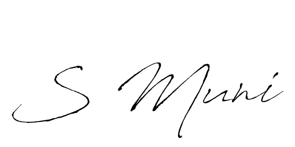 if you are searching for the best signature style for your name S Muni. so please give up your signature search. here we have designed multiple signature styles  using Antro_Vectra. S Muni signature style 6 images and pictures png