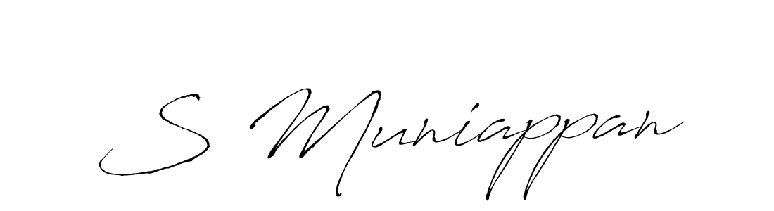 Make a beautiful signature design for name S Muniappan. With this signature (Antro_Vectra) style, you can create a handwritten signature for free. S Muniappan signature style 6 images and pictures png