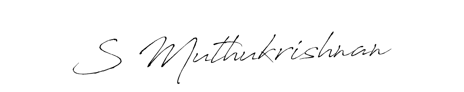 Design your own signature with our free online signature maker. With this signature software, you can create a handwritten (Antro_Vectra) signature for name S Muthukrishnan. S Muthukrishnan signature style 6 images and pictures png