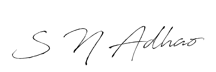 Make a beautiful signature design for name S N Adhao. With this signature (Antro_Vectra) style, you can create a handwritten signature for free. S N Adhao signature style 6 images and pictures png