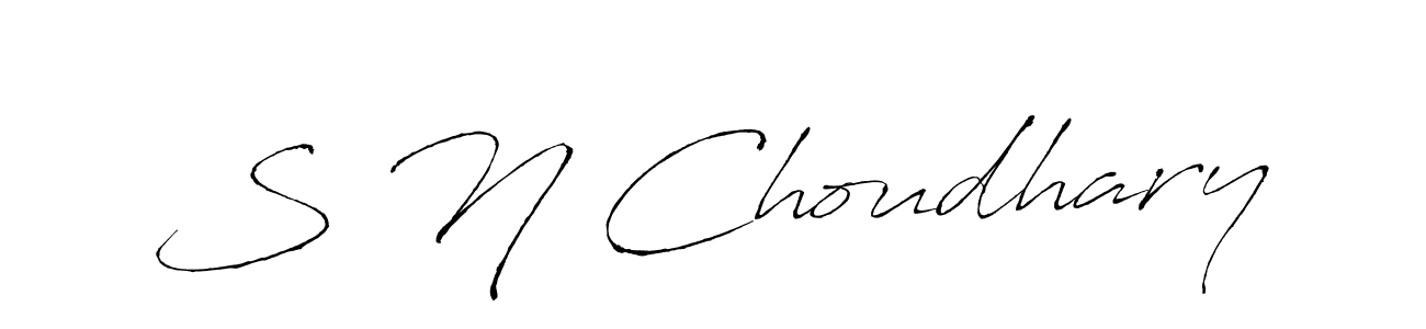 S N Choudhary stylish signature style. Best Handwritten Sign (Antro_Vectra) for my name. Handwritten Signature Collection Ideas for my name S N Choudhary. S N Choudhary signature style 6 images and pictures png
