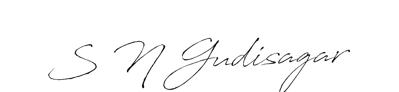 S N Gudisagar stylish signature style. Best Handwritten Sign (Antro_Vectra) for my name. Handwritten Signature Collection Ideas for my name S N Gudisagar. S N Gudisagar signature style 6 images and pictures png