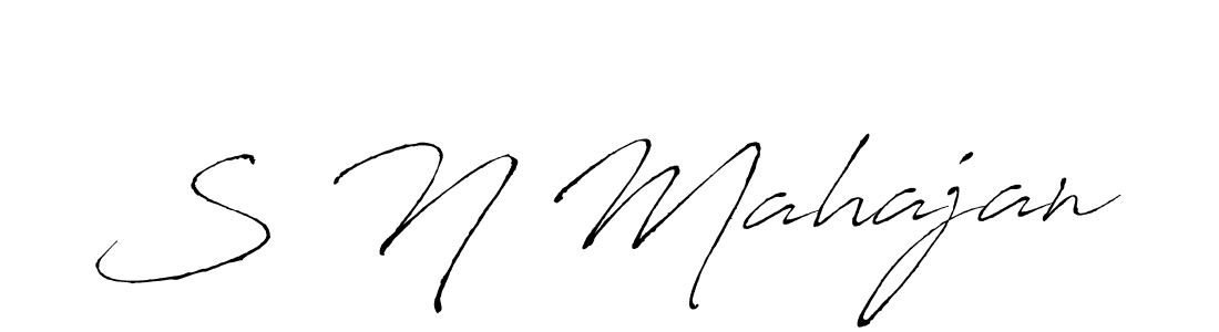 Use a signature maker to create a handwritten signature online. With this signature software, you can design (Antro_Vectra) your own signature for name S N Mahajan. S N Mahajan signature style 6 images and pictures png