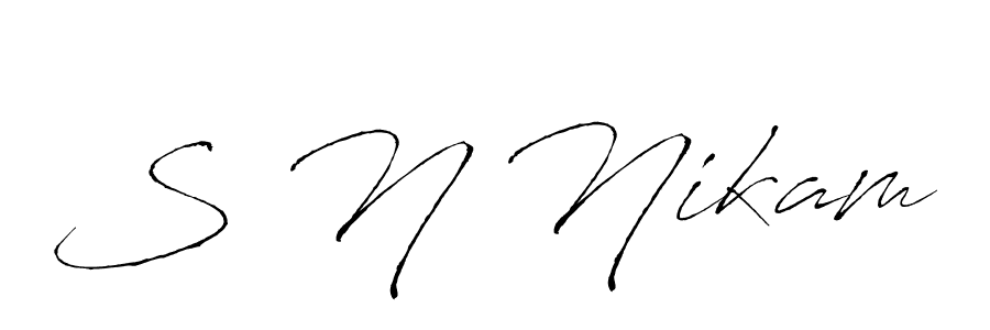 Create a beautiful signature design for name S N Nikam. With this signature (Antro_Vectra) fonts, you can make a handwritten signature for free. S N Nikam signature style 6 images and pictures png