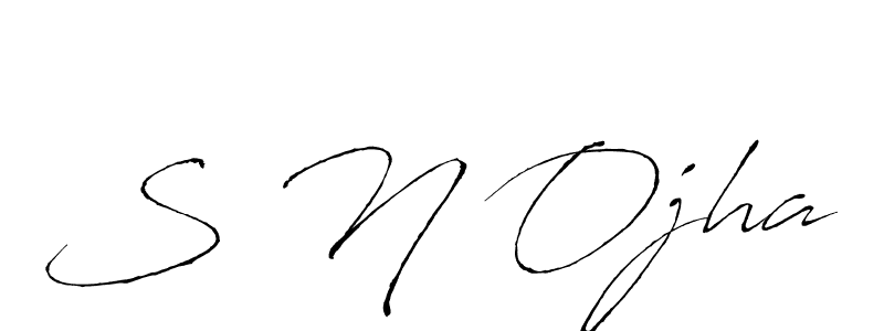 S N Ojha stylish signature style. Best Handwritten Sign (Antro_Vectra) for my name. Handwritten Signature Collection Ideas for my name S N Ojha. S N Ojha signature style 6 images and pictures png