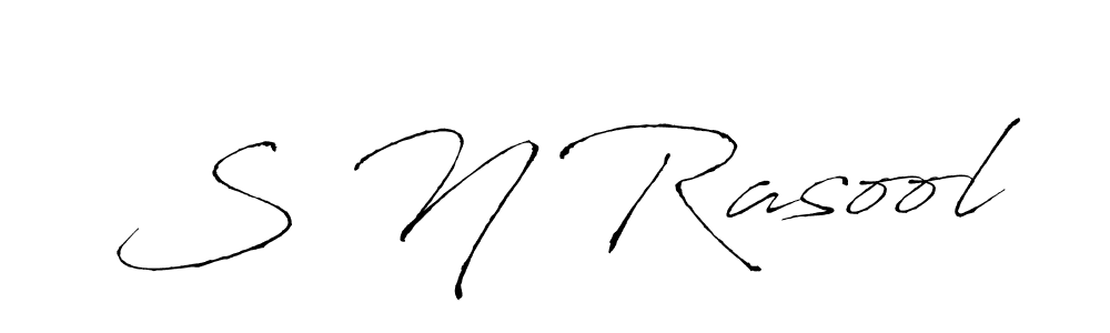 if you are searching for the best signature style for your name S N Rasool. so please give up your signature search. here we have designed multiple signature styles  using Antro_Vectra. S N Rasool signature style 6 images and pictures png