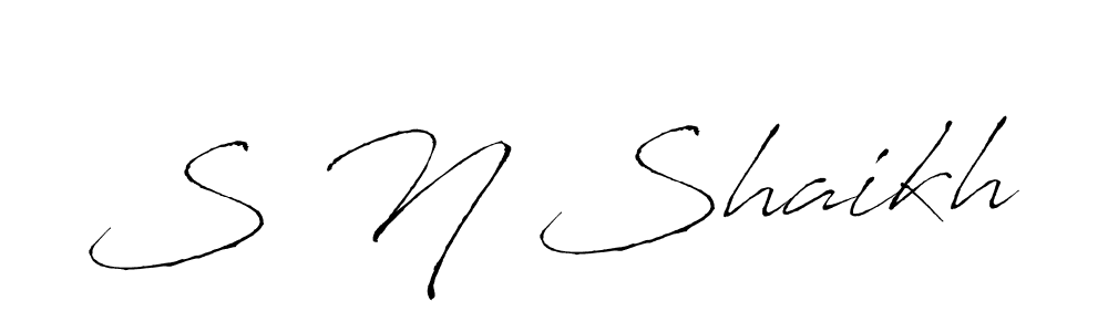 Use a signature maker to create a handwritten signature online. With this signature software, you can design (Antro_Vectra) your own signature for name S N Shaikh. S N Shaikh signature style 6 images and pictures png