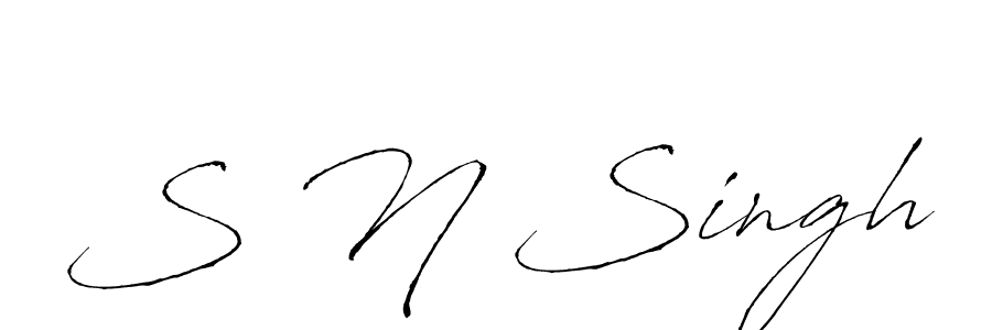 Create a beautiful signature design for name S N Singh. With this signature (Antro_Vectra) fonts, you can make a handwritten signature for free. S N Singh signature style 6 images and pictures png