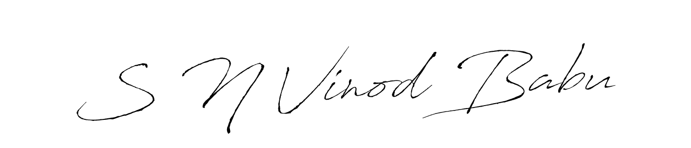 How to make S N Vinod Babu name signature. Use Antro_Vectra style for creating short signs online. This is the latest handwritten sign. S N Vinod Babu signature style 6 images and pictures png