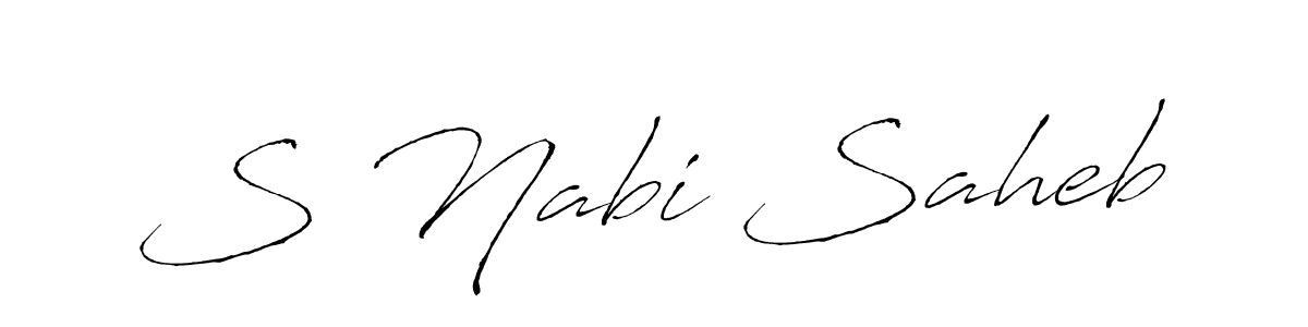 if you are searching for the best signature style for your name S Nabi Saheb. so please give up your signature search. here we have designed multiple signature styles  using Antro_Vectra. S Nabi Saheb signature style 6 images and pictures png