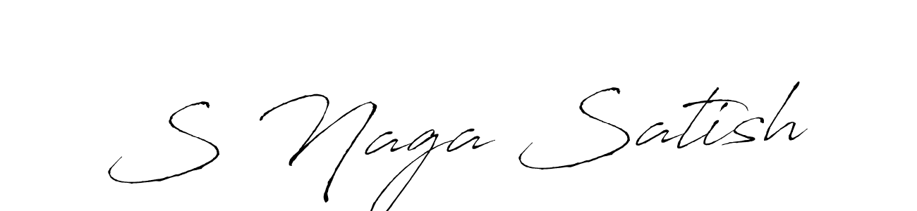 if you are searching for the best signature style for your name S Naga Satish. so please give up your signature search. here we have designed multiple signature styles  using Antro_Vectra. S Naga Satish signature style 6 images and pictures png