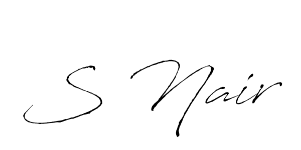 Antro_Vectra is a professional signature style that is perfect for those who want to add a touch of class to their signature. It is also a great choice for those who want to make their signature more unique. Get S Nair name to fancy signature for free. S Nair signature style 6 images and pictures png