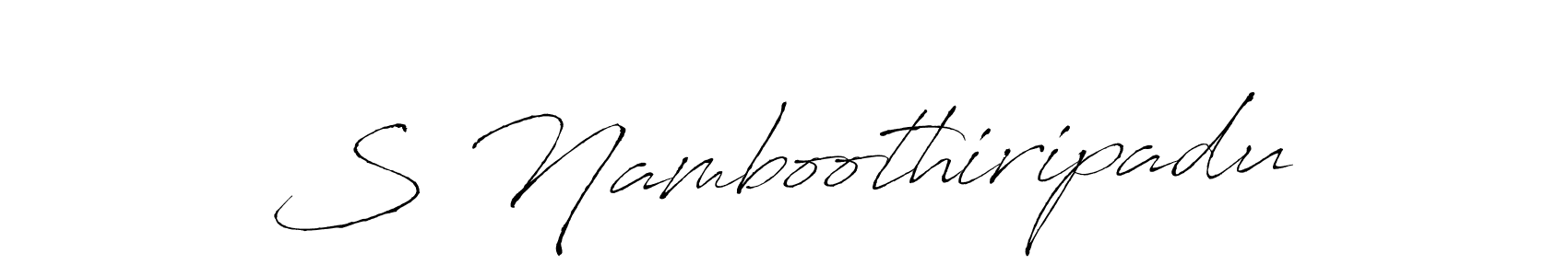 How to make S Namboothiripadu name signature. Use Antro_Vectra style for creating short signs online. This is the latest handwritten sign. S Namboothiripadu signature style 6 images and pictures png