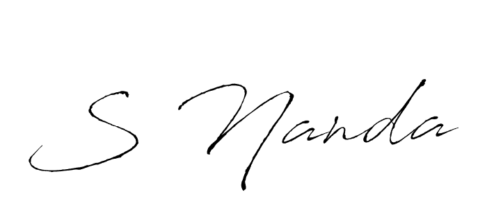 Create a beautiful signature design for name S Nanda. With this signature (Antro_Vectra) fonts, you can make a handwritten signature for free. S Nanda signature style 6 images and pictures png