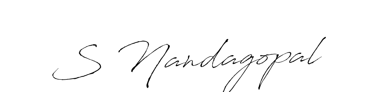Also You can easily find your signature by using the search form. We will create S Nandagopal name handwritten signature images for you free of cost using Antro_Vectra sign style. S Nandagopal signature style 6 images and pictures png