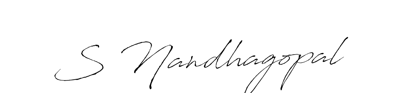 Design your own signature with our free online signature maker. With this signature software, you can create a handwritten (Antro_Vectra) signature for name S Nandhagopal. S Nandhagopal signature style 6 images and pictures png