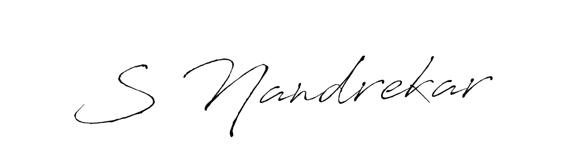 Use a signature maker to create a handwritten signature online. With this signature software, you can design (Antro_Vectra) your own signature for name S Nandrekar. S Nandrekar signature style 6 images and pictures png