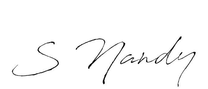 Use a signature maker to create a handwritten signature online. With this signature software, you can design (Antro_Vectra) your own signature for name S Nandy. S Nandy signature style 6 images and pictures png