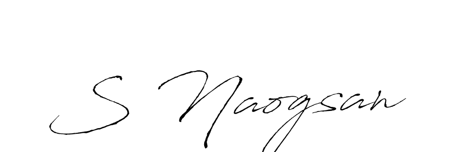 Create a beautiful signature design for name S Naogsan. With this signature (Antro_Vectra) fonts, you can make a handwritten signature for free. S Naogsan signature style 6 images and pictures png