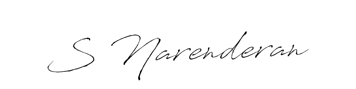 Create a beautiful signature design for name S Narenderan. With this signature (Antro_Vectra) fonts, you can make a handwritten signature for free. S Narenderan signature style 6 images and pictures png