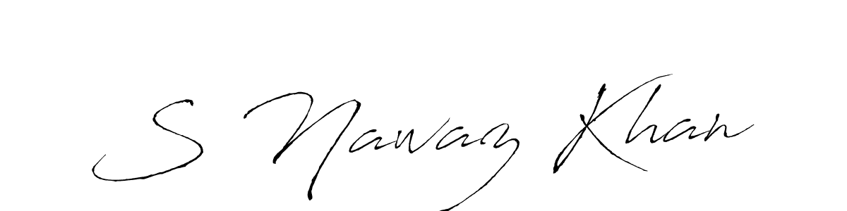 How to make S Nawaz Khan name signature. Use Antro_Vectra style for creating short signs online. This is the latest handwritten sign. S Nawaz Khan signature style 6 images and pictures png