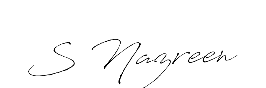 Create a beautiful signature design for name S Nazreen. With this signature (Antro_Vectra) fonts, you can make a handwritten signature for free. S Nazreen signature style 6 images and pictures png