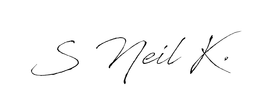 Also we have S Neil K. name is the best signature style. Create professional handwritten signature collection using Antro_Vectra autograph style. S Neil K. signature style 6 images and pictures png
