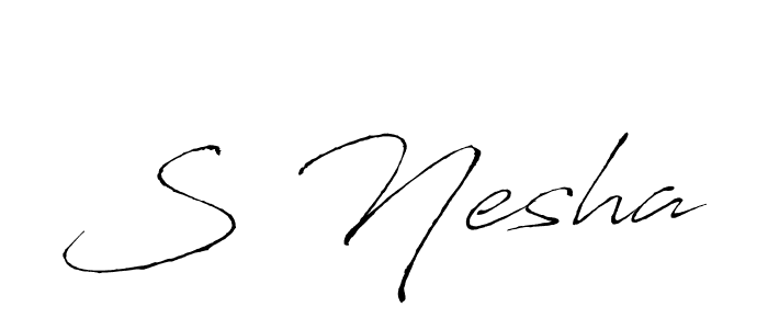 Design your own signature with our free online signature maker. With this signature software, you can create a handwritten (Antro_Vectra) signature for name S Nesha. S Nesha signature style 6 images and pictures png