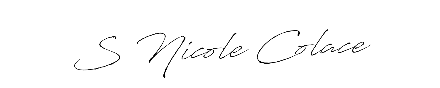 S Nicole Colace stylish signature style. Best Handwritten Sign (Antro_Vectra) for my name. Handwritten Signature Collection Ideas for my name S Nicole Colace. S Nicole Colace signature style 6 images and pictures png