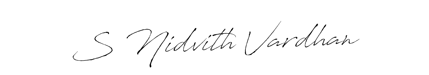 Create a beautiful signature design for name S Nidvith Vardhan. With this signature (Antro_Vectra) fonts, you can make a handwritten signature for free. S Nidvith Vardhan signature style 6 images and pictures png