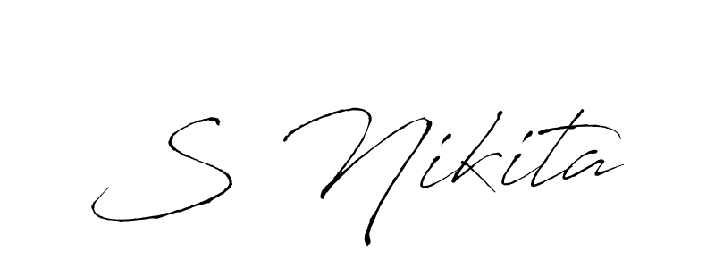 if you are searching for the best signature style for your name S Nikita. so please give up your signature search. here we have designed multiple signature styles  using Antro_Vectra. S Nikita signature style 6 images and pictures png