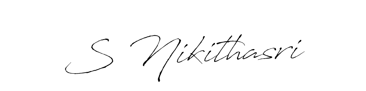 Also You can easily find your signature by using the search form. We will create S Nikithasri name handwritten signature images for you free of cost using Antro_Vectra sign style. S Nikithasri signature style 6 images and pictures png