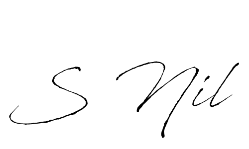 Make a beautiful signature design for name S Nil. With this signature (Antro_Vectra) style, you can create a handwritten signature for free. S Nil signature style 6 images and pictures png