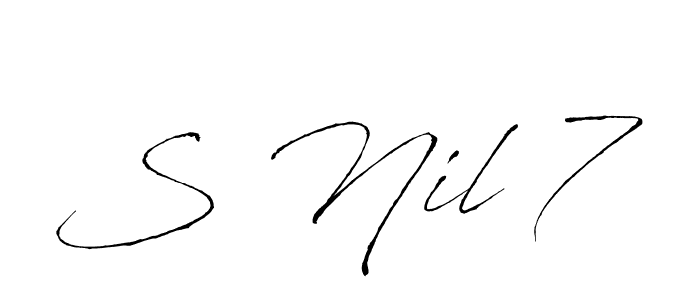 Similarly Antro_Vectra is the best handwritten signature design. Signature creator online .You can use it as an online autograph creator for name S Nil 7. S Nil 7 signature style 6 images and pictures png