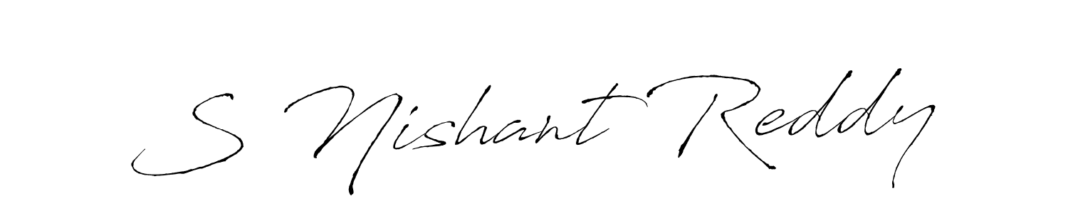 The best way (Antro_Vectra) to make a short signature is to pick only two or three words in your name. The name S Nishant Reddy include a total of six letters. For converting this name. S Nishant Reddy signature style 6 images and pictures png