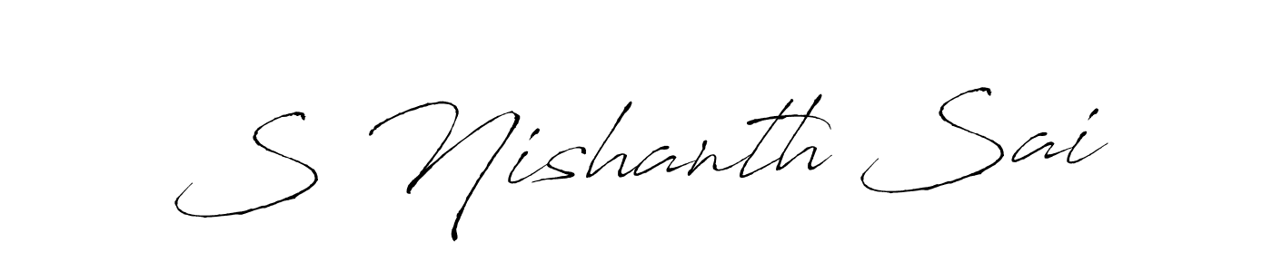 You should practise on your own different ways (Antro_Vectra) to write your name (S Nishanth Sai) in signature. don't let someone else do it for you. S Nishanth Sai signature style 6 images and pictures png