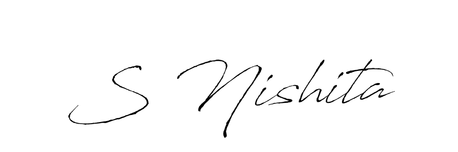 if you are searching for the best signature style for your name S Nishita. so please give up your signature search. here we have designed multiple signature styles  using Antro_Vectra. S Nishita signature style 6 images and pictures png