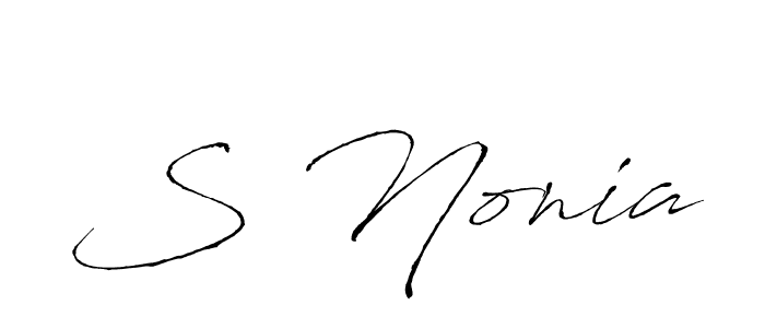 How to make S Nonia name signature. Use Antro_Vectra style for creating short signs online. This is the latest handwritten sign. S Nonia signature style 6 images and pictures png